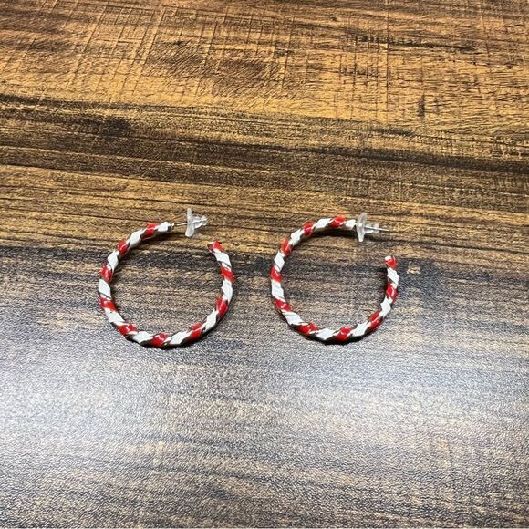 Christmas Candy Hoop Earrings - Picture 5 of 11